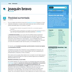 Realidad aumentada - Joaquin Bravo