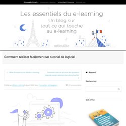 Comment réaliser facilement un tutoriel pour logiciel - Articulate