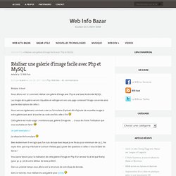 Réaliser une galerie d'image facile avec Php et MySQL - Web Info Bazar