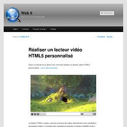 Réaliser un lecteur vidéo HTML5 personnalisé