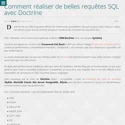 Comment réaliser de belles requêtes SQL avec Doctrine - Wanadev