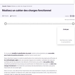 Réalisez un cahier des charges fonctionnel