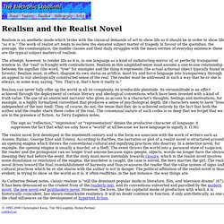 Realism and the Realist Novel