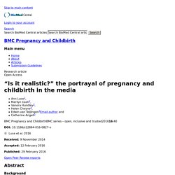 “Is it realistic?” the portrayal of pregnancy and childbirth in the media