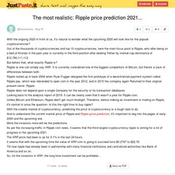The most realistic: Ripple price prediction 2021...