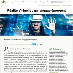 Réalité Virtuelle : un langage émergent