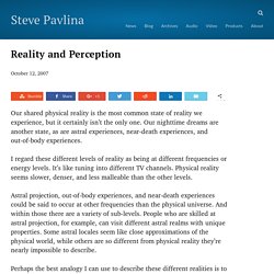 Reality and Perception