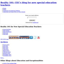 Reality 101: CEC's blog for new special education teachers