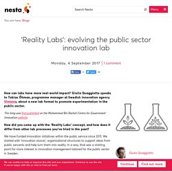 'Reality Labs': evolving the public sector innovation lab