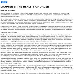 REALITY OF ORDER