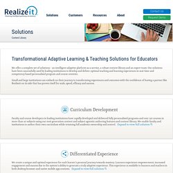 Realizeit - Next Generation Adaptive Learning Solutions for Improving Student Outcomes