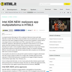 Intel XDK NEW: realizzare app multipiattaforma in HTML5