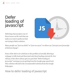 How to really defer loading javascript