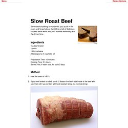 Really Nice Recipes - Slow Roast Beef