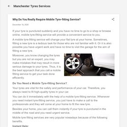 Why Do You Really Require Mobile Tyre-fitting Service?