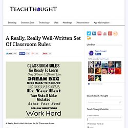 A Really, Really Well-Written Set Of Classroom Rules