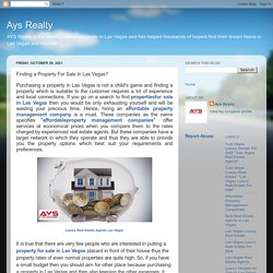 Ays Realty - Finding a Property For Sale In Las Vegas?