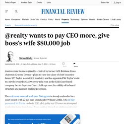 @realty wants to pay CEO more, give boss's wife $80,000 job