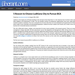 5 Reason to Choose Ludhiana City to Pursue BCA