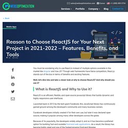Reason to Choose ReactJS for Your Next Project in 2021-2022
