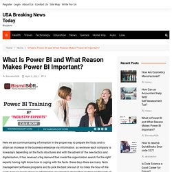 What Is Power BI and What Reason Makes Power BI Important? - USA Breaking News Today