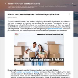 How can I Get A Reasonable Packers and Movers Agency in Kolkata?