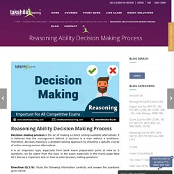 Reasoning Ability Decision Making for SSC CGL , CHSL & IBPS , SBI PO