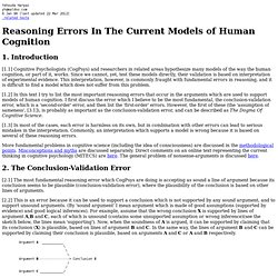 Reasoning Errors In The Current Models of Human Cognition