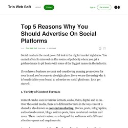 Top 5 Reasons Why You Should Advertise On Social Platforms