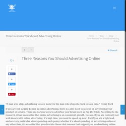 Three Reasons You Should Advertising Online