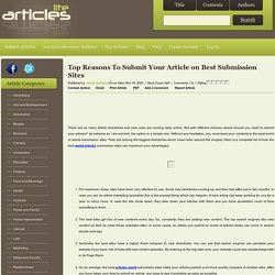 Top Reasons To Submit Your Article on Best Submission Sites