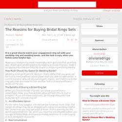 The Reasons for Buying Bridal Rings Sets Article - ArticleTed - News and Articles