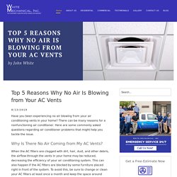Top 5 Reasons Why No Air Is Blowing from Your AC Vents
