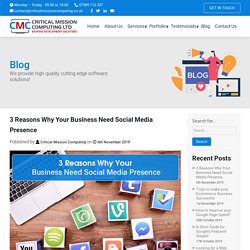 3 Reasons Why Your Business Need Social Media Presence