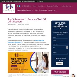 Top 5 reasons to pursue CPA USA certification- Hi-Educare