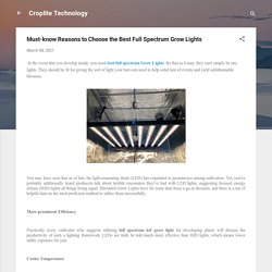 Must-know Reasons to Choose the Best Full Spectrum Grow Lights