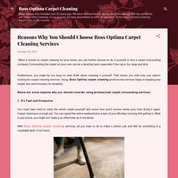 Reasons Why You Should Choose Boss Optima Carpet Cleaning Services