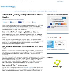 5 reasons (some) companies fear Social Media