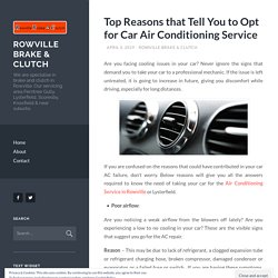 Top Reasons that Tell You to Opt for Car Air Conditioning Service