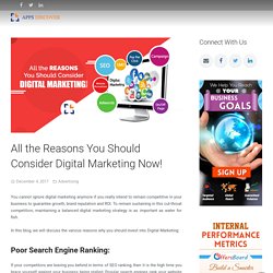 All the Reasons You Should Consider Digital Marketing Now!