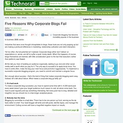 Five Reasons Why Corporate Blogs Fail - Technorati Guru