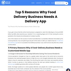 Top 5 Reasons Why Food Delivery Business Needs a Delivery App