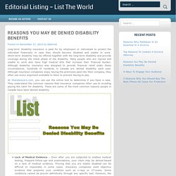 Reasons You May Be Denied Disability Benefits
