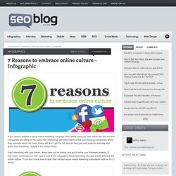 7 Reasons to embrace online culture – Infographic