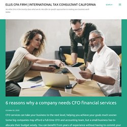 6 reasons why a company needs CFO financial services