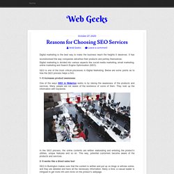 Reasons for Choosing SEO Services