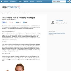 Reasons to Hire a Property Manager