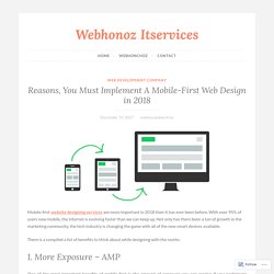 Reasons, You Must Implement A Mobile-First Web Design in 2018