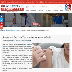 Reasons to Get Your Yearly Influenza Vaccine Early