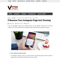 5 Reasons Your Instagram Page Isn’t Growing